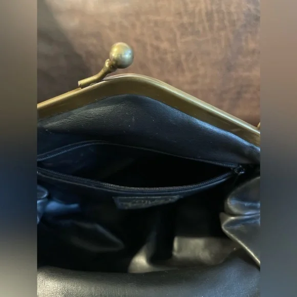 Fancy Nancy Painted Leather Bag Purse Crossbody Purple Vintage 80s USA‎ - Picture 7 of 14